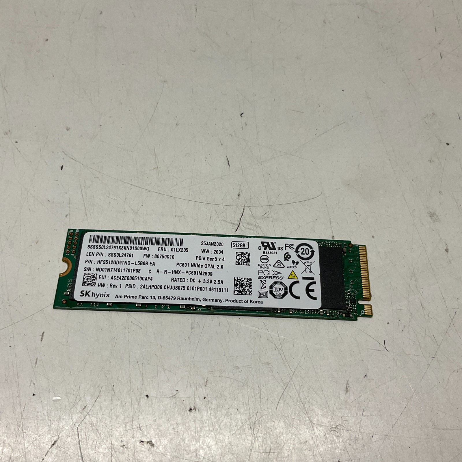 SK Hynix PC601 HFS512GD9TNG 512 GB NVMe 80mm Solid State Drive