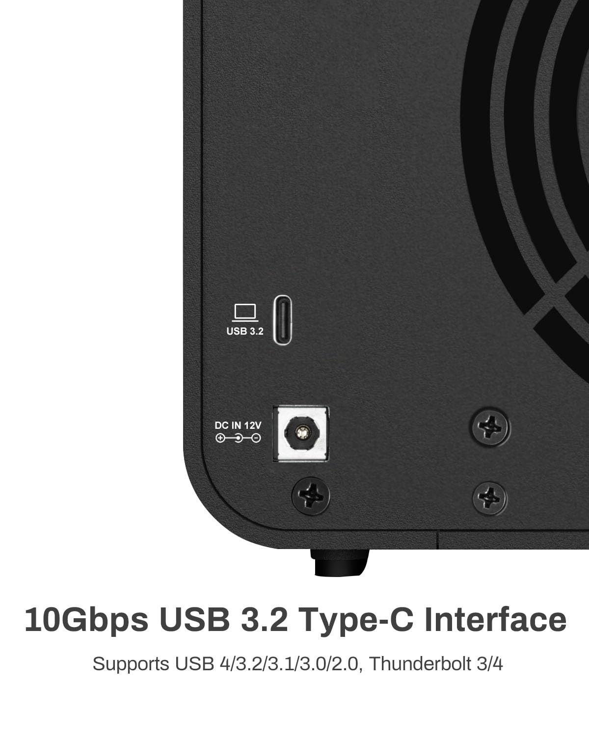 TERRAMASTER D4-320 External Hard Drive Enclosure – 222 x 179 x 154 mm, Black