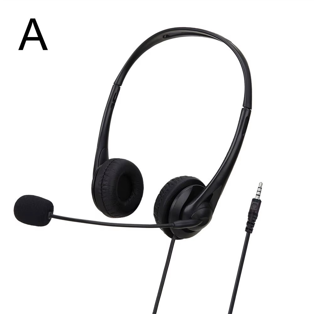 3.5mm Computer Headset Noise Cancelling Microphone Stereo Wired Headphones