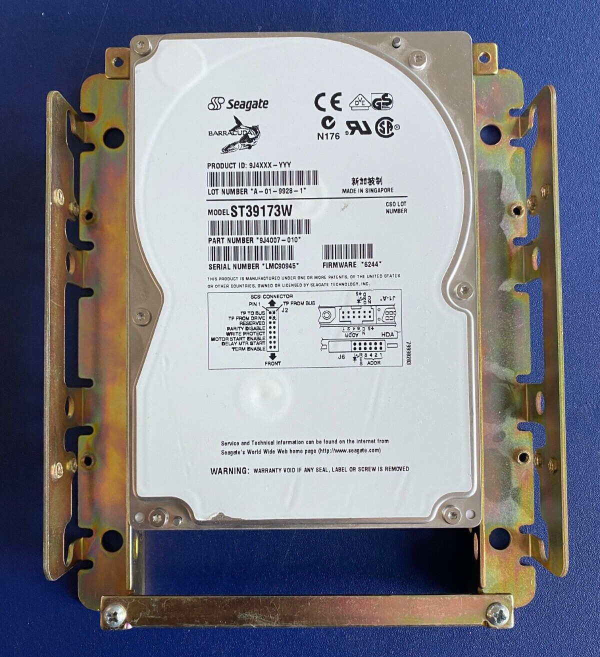 Seagate Barracuda 9LP 9.1 GB,Internal,7200 RPM,3.5″ ST39173W Hard Drive SEE PICS