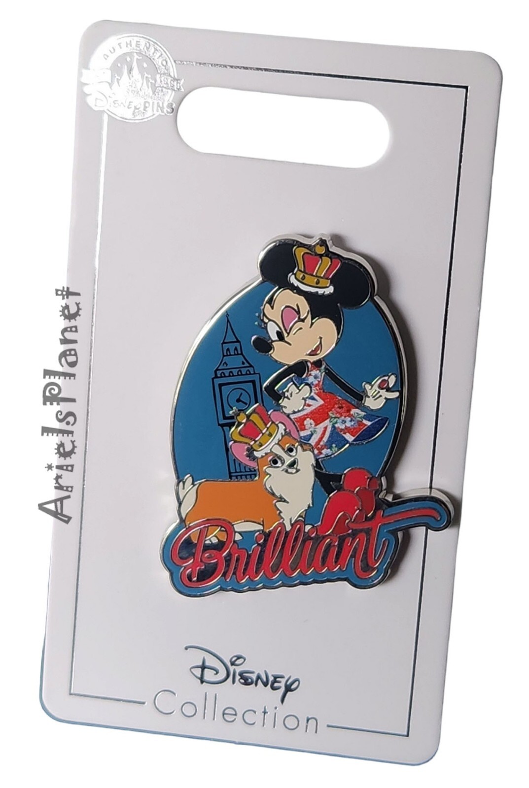 Disney Parks Epcot World Showcase United Kingdom Minnie Mouse Brilliant Pin