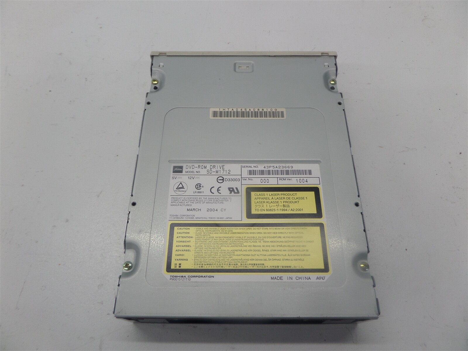 Vintage Toshiba SD-M1712 5.25″ DVD-ROM Drive