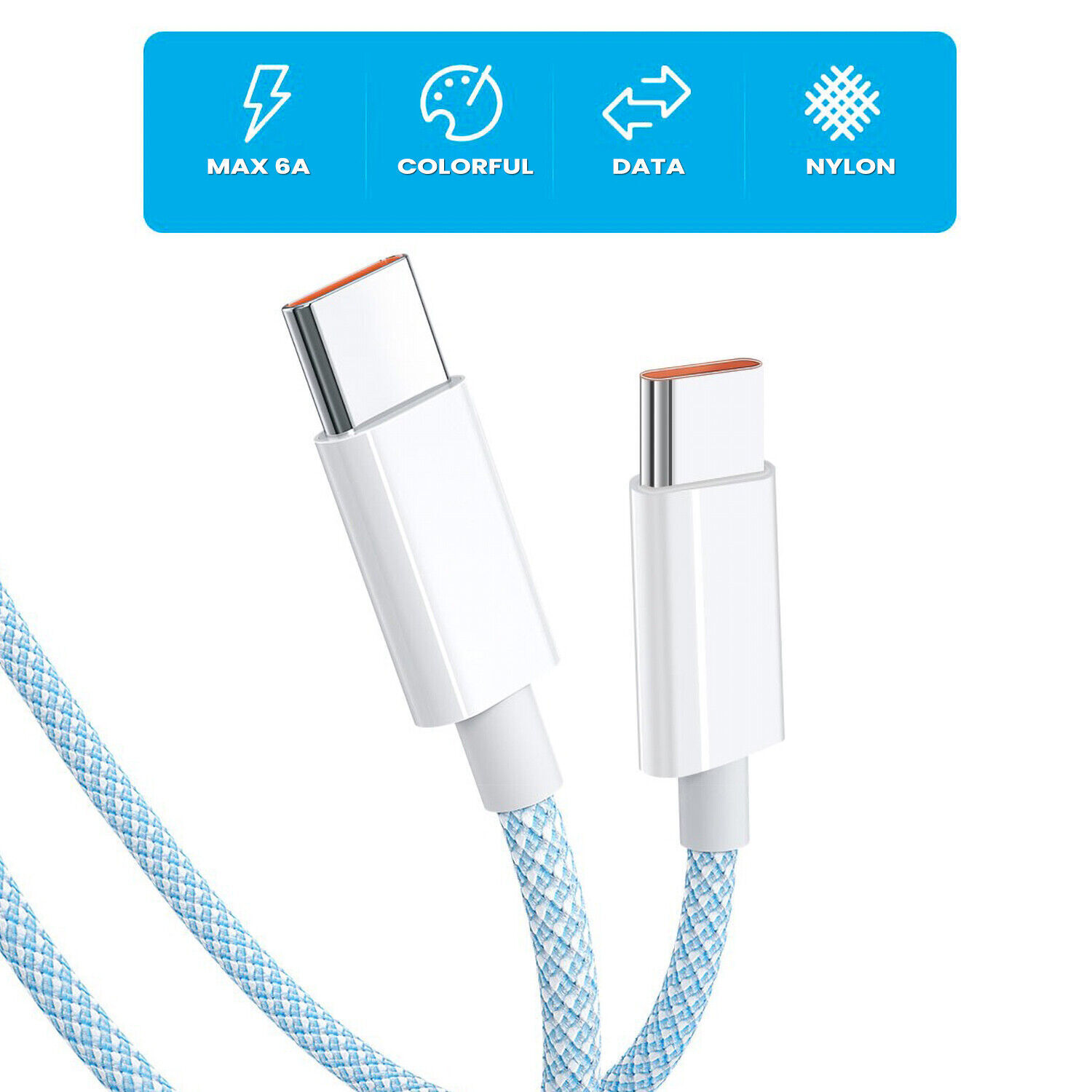 60W USB-C to USB-C Type-C Cable PD Fast Charger Charging Data Sync Cord 3/6ft