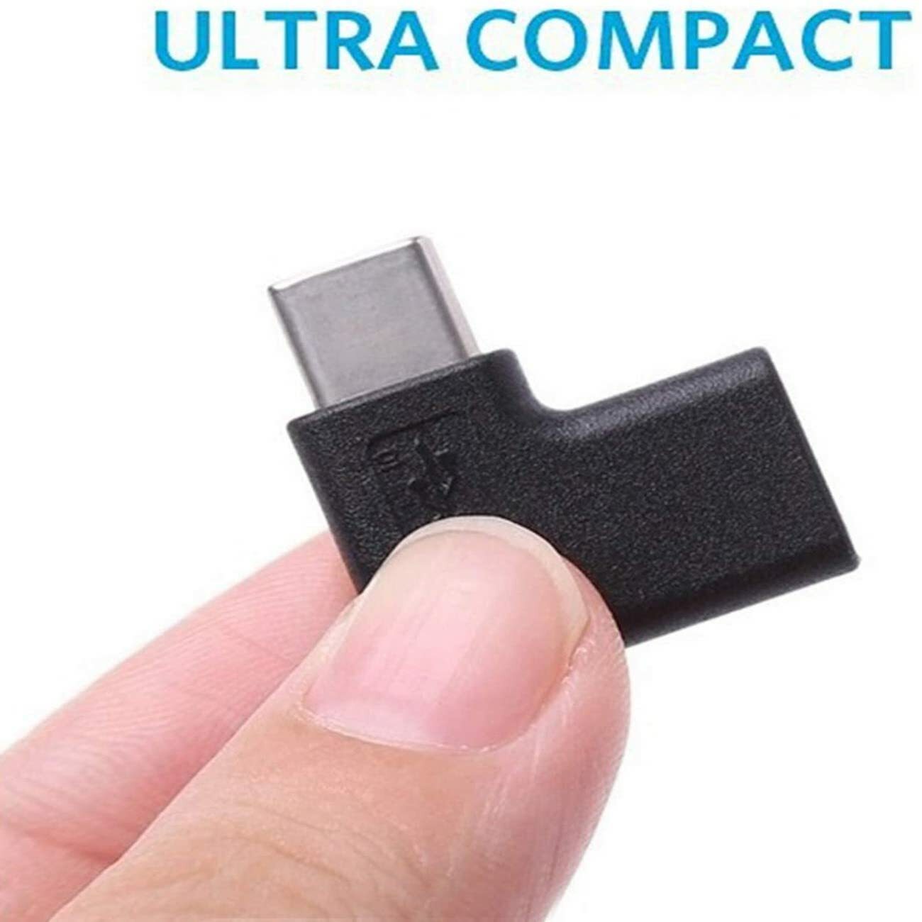USB C Angle Adapter [2 Pack] Left/Right 90 Degree, USB Type C Male to Female