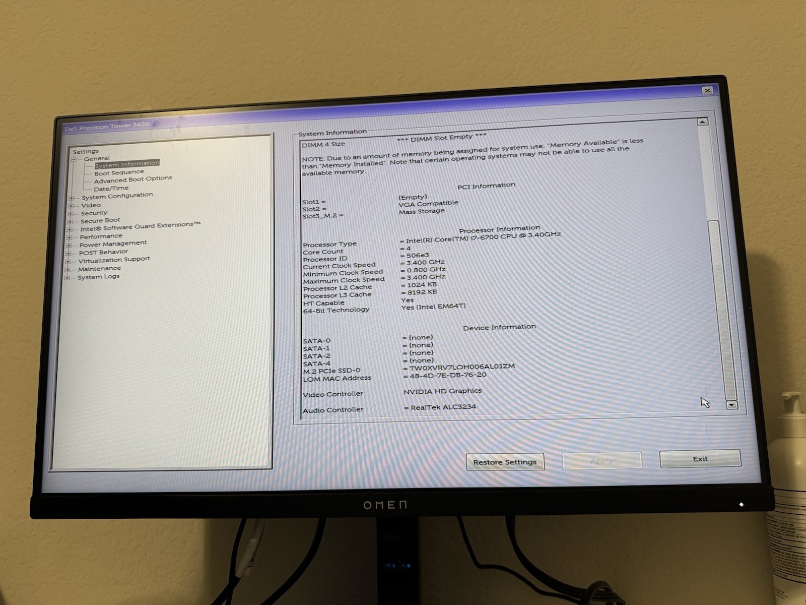 Fully Loaded Dell Precision T3420 SFF – i7-6700 – 16GB DDR4 – 256GB SSD – NVIDIA