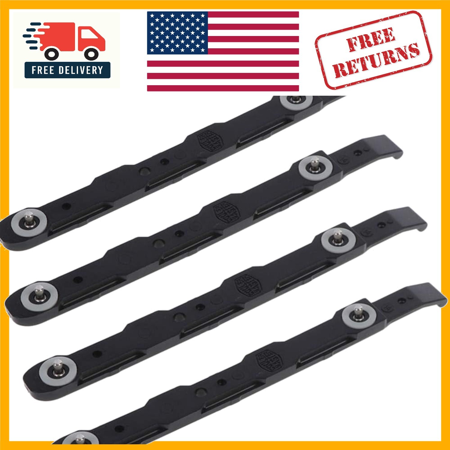 4-Pack Black Hard Drive Mounting Rails – Durable ABS Plastic, Easy Install