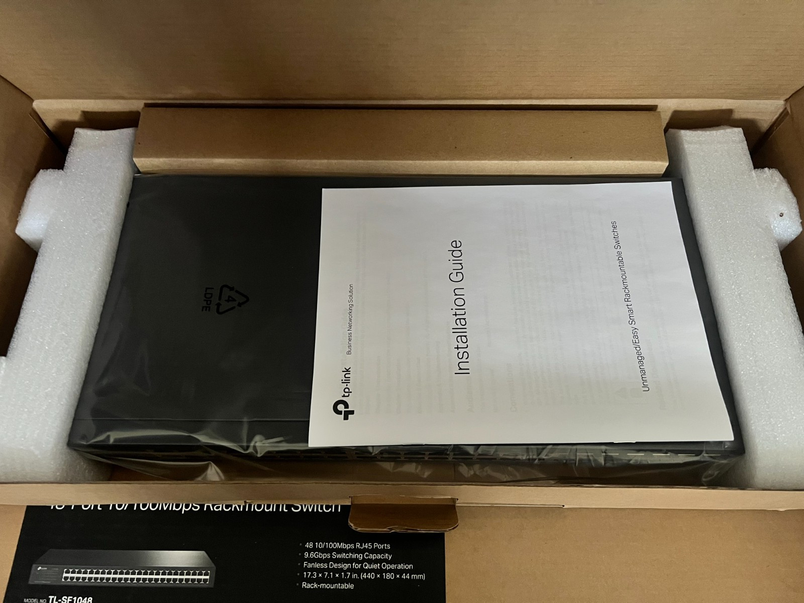 TP-LINK Technologies (TL-SF1048) 48-Ports 10/100 Rack-Mountable Switch – NEW