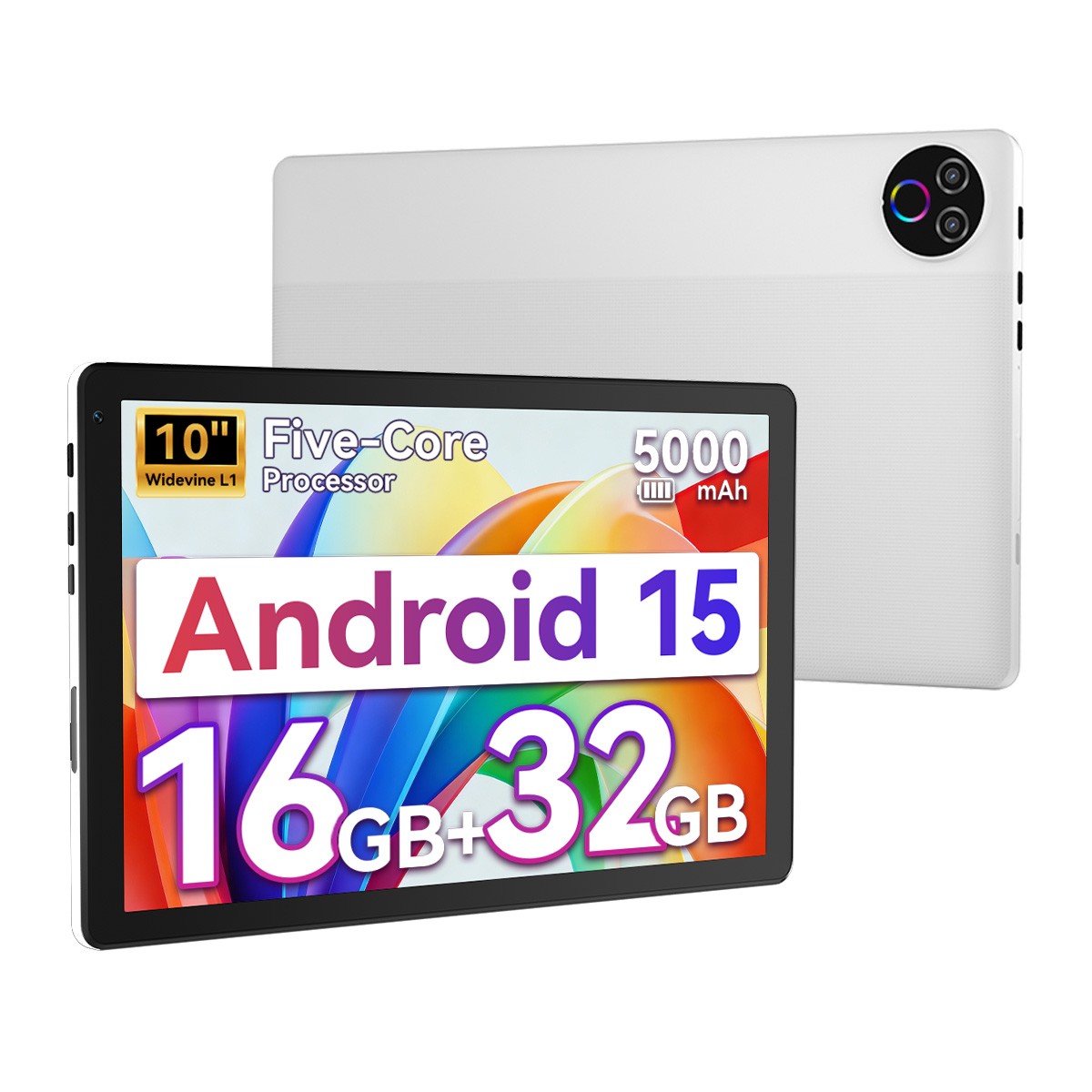 10.1 inch Android 15 Tablets IPS HD Octa-Core 16+32GB Dual Camera Touchscreen