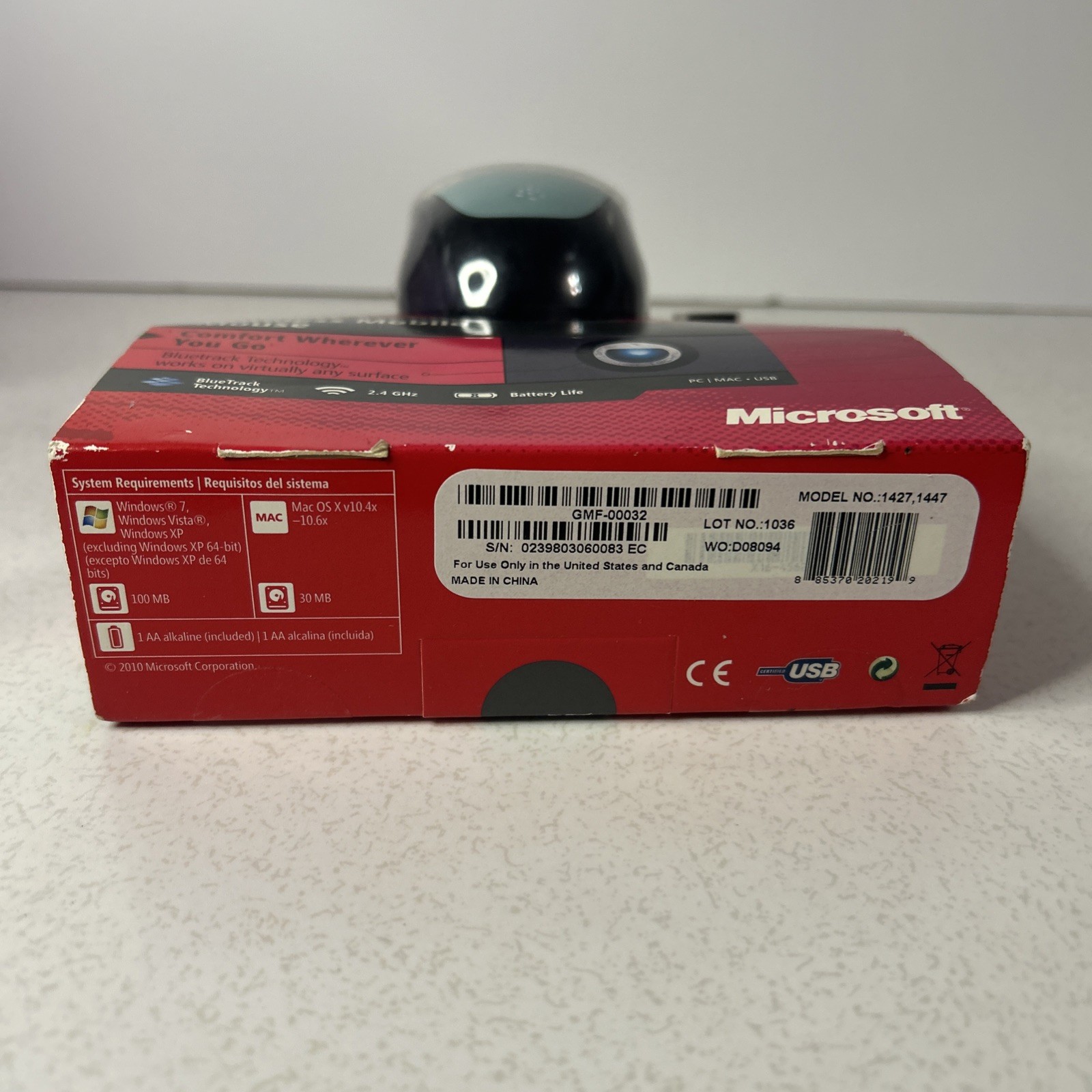 Microsoft Wireless Mobile Mouse 3500 BlueTrack Tech USB Nano – New Sealed