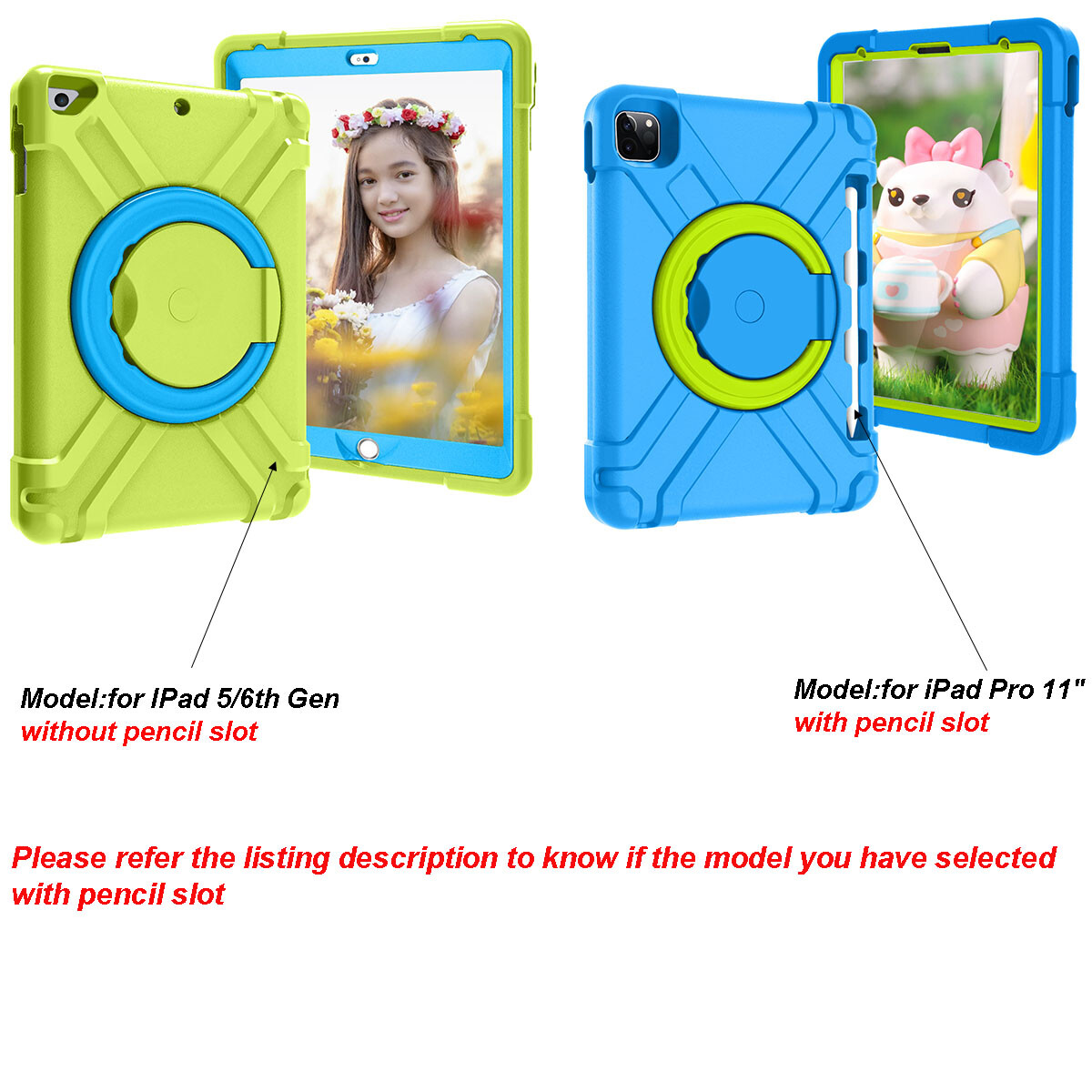 Kids Shockproof Case Cover For iPad 9.7″ 5th/6th Gen Pro 11″ 1st 2nd 3rd 4th Gen