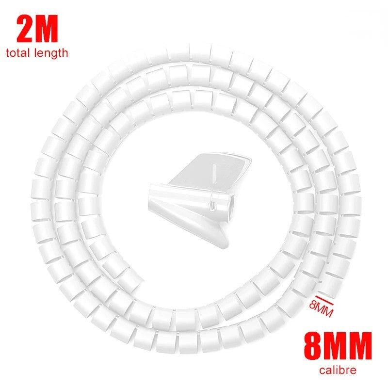 2M Flexible Cable Wire Protector Organizer Pipe Office Cord Sleeve