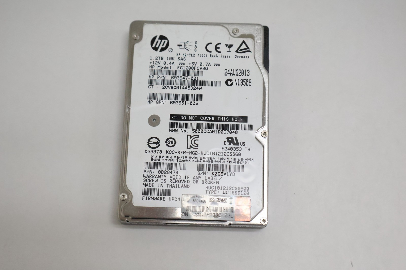 HP EG1200FCVBQ 1.2TB 10K SAS 2.5″ Enterprise Hard Drive Tested Working