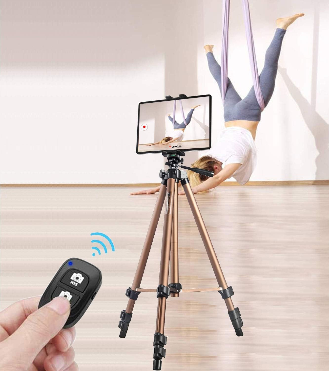 Ipad Tablet Tripod Mount Adapter 360 Degree Rotatable Universal Clamp Holder wit