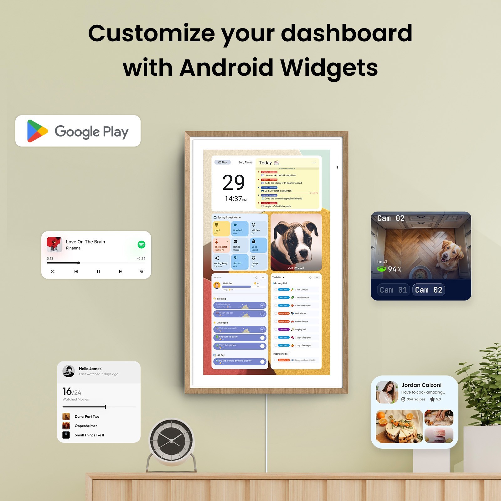 ApoloSign 21.5 inch Digital Calendar Smart Family Wall Planner(Factory Restored)