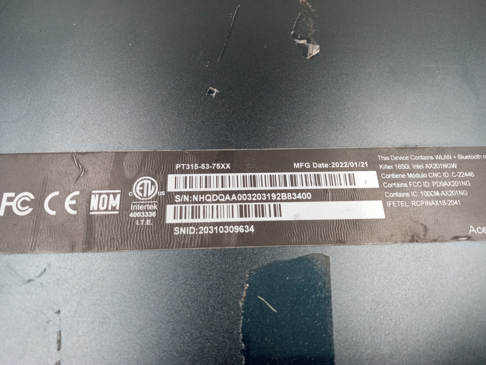 Acer Predator Triton PT315-53 15.6″ Laptop i7-11800H Nvidia RTX 3060 -CRACKED!!