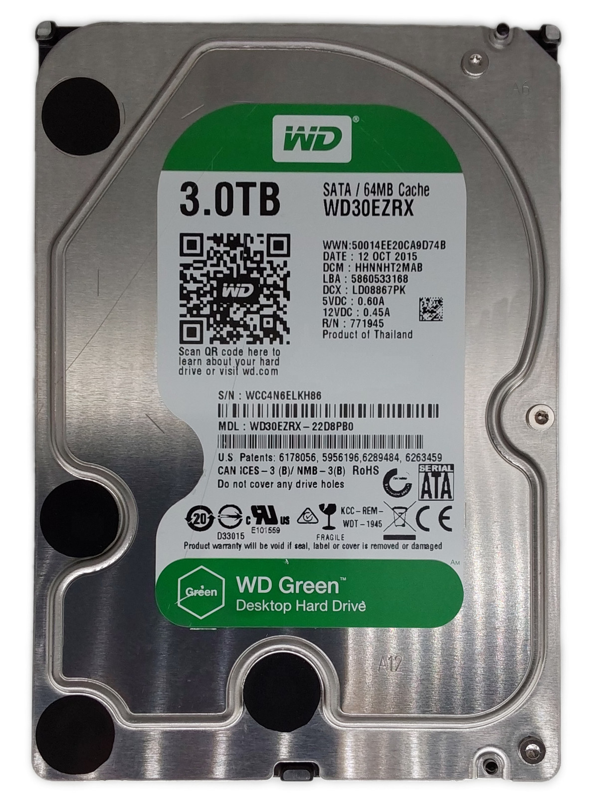 WD Green WD30EZRX 3TB 3.5″ SATA III HDD
