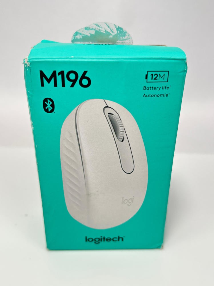 Logitech M196 Bluetooth Wireless Mouse Compact Smooth Tracking Off White PC