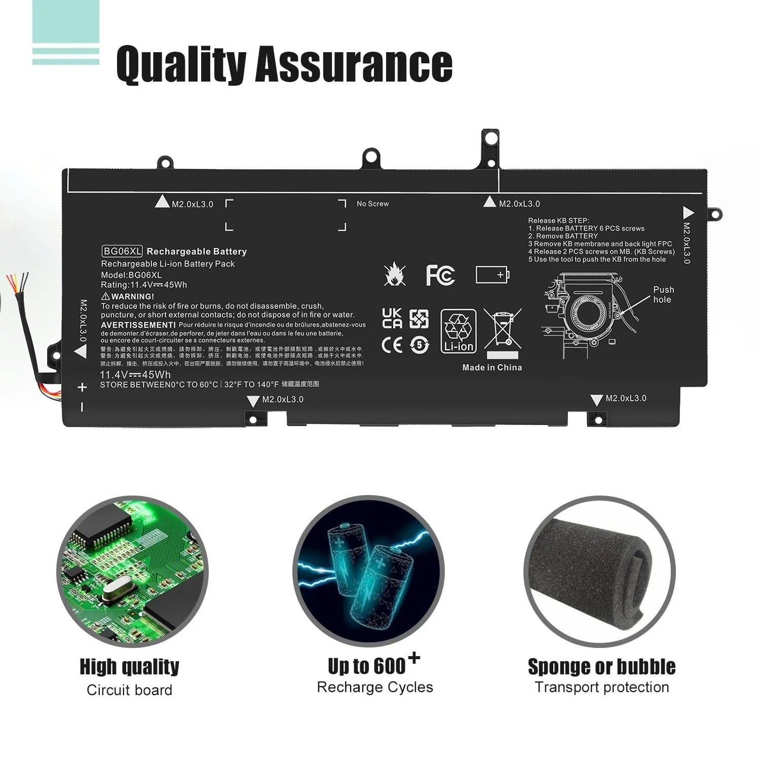 Battery BG06XL For HP EliteBook Folio 1040 G3 Series HSTNN-IB6Z 804175-181 11.4V