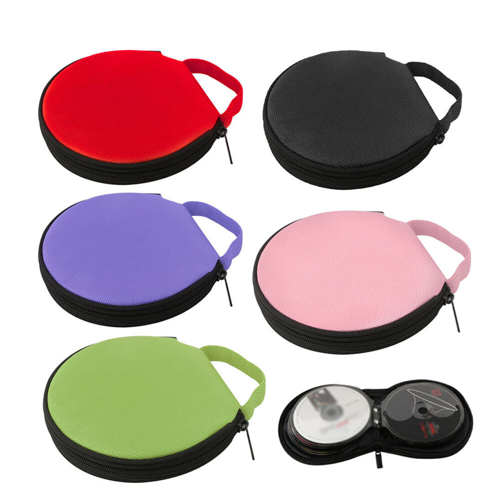 CD Discs Holder Case DVD Storage Car Round Disc Bag Travel 20 Disc Bag Pouch US