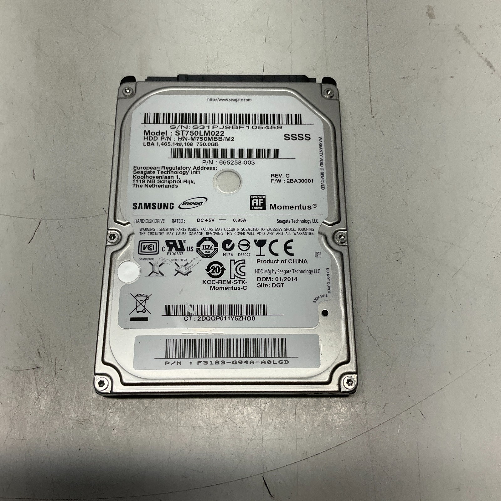 Samsung SpinPoint M8 ST750LM022 750GB 2.5″ SATA II Laptop Hard Drive