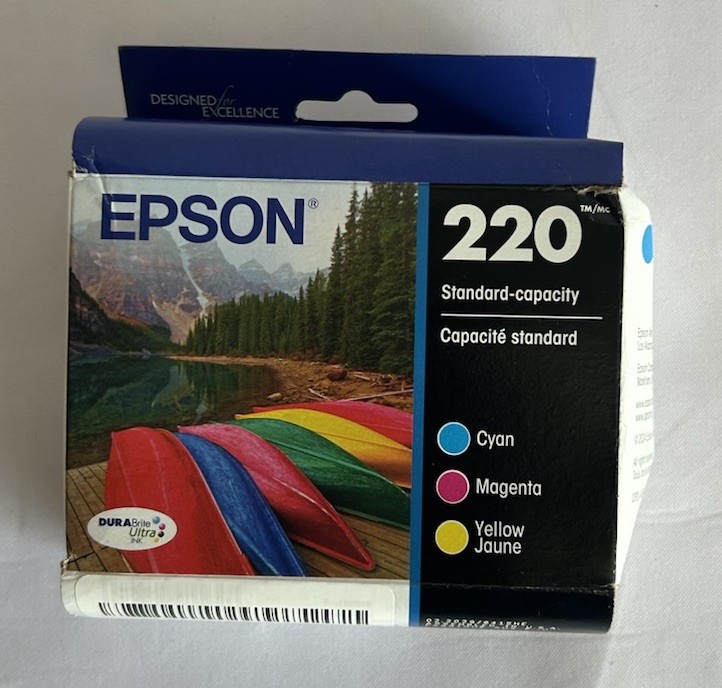 EPSON 220 DURABrite Ultra Ink Standard Capacity 3 Color Combo Pack Exp 02/2029
