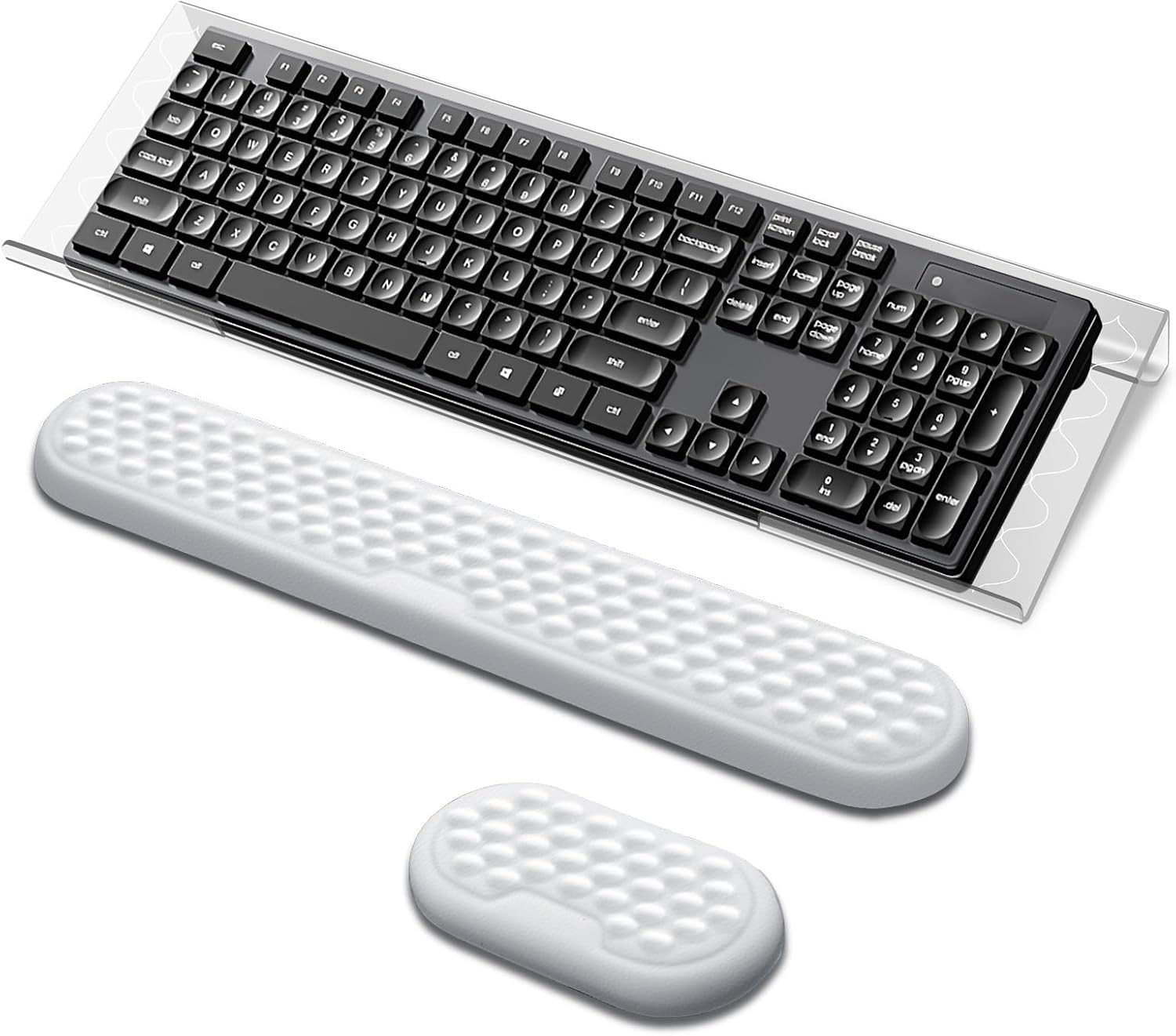 Wrist Rest for Keyboard and Mouse, Memory Foam Pad, One Size, White