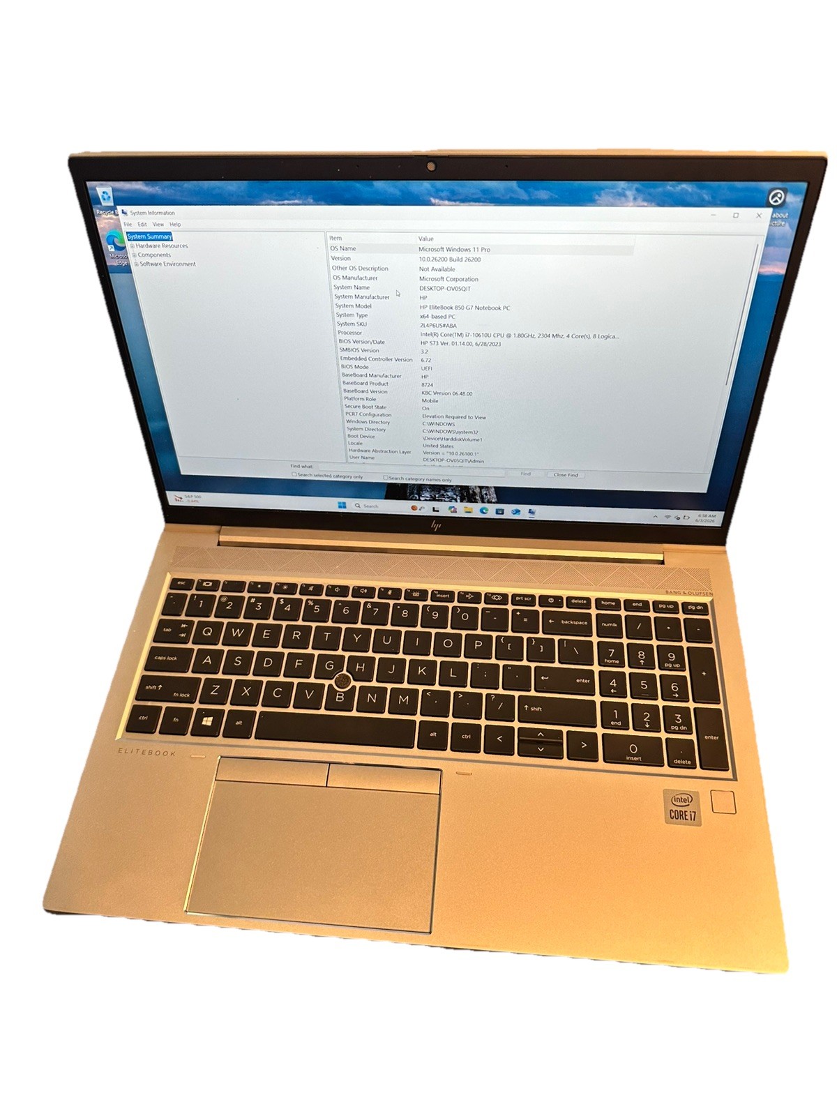 HP EliteBook 850 G7 Laptop, i7-10th 16GB 256GB SSD Backlit KB, Win 11 pro Tested