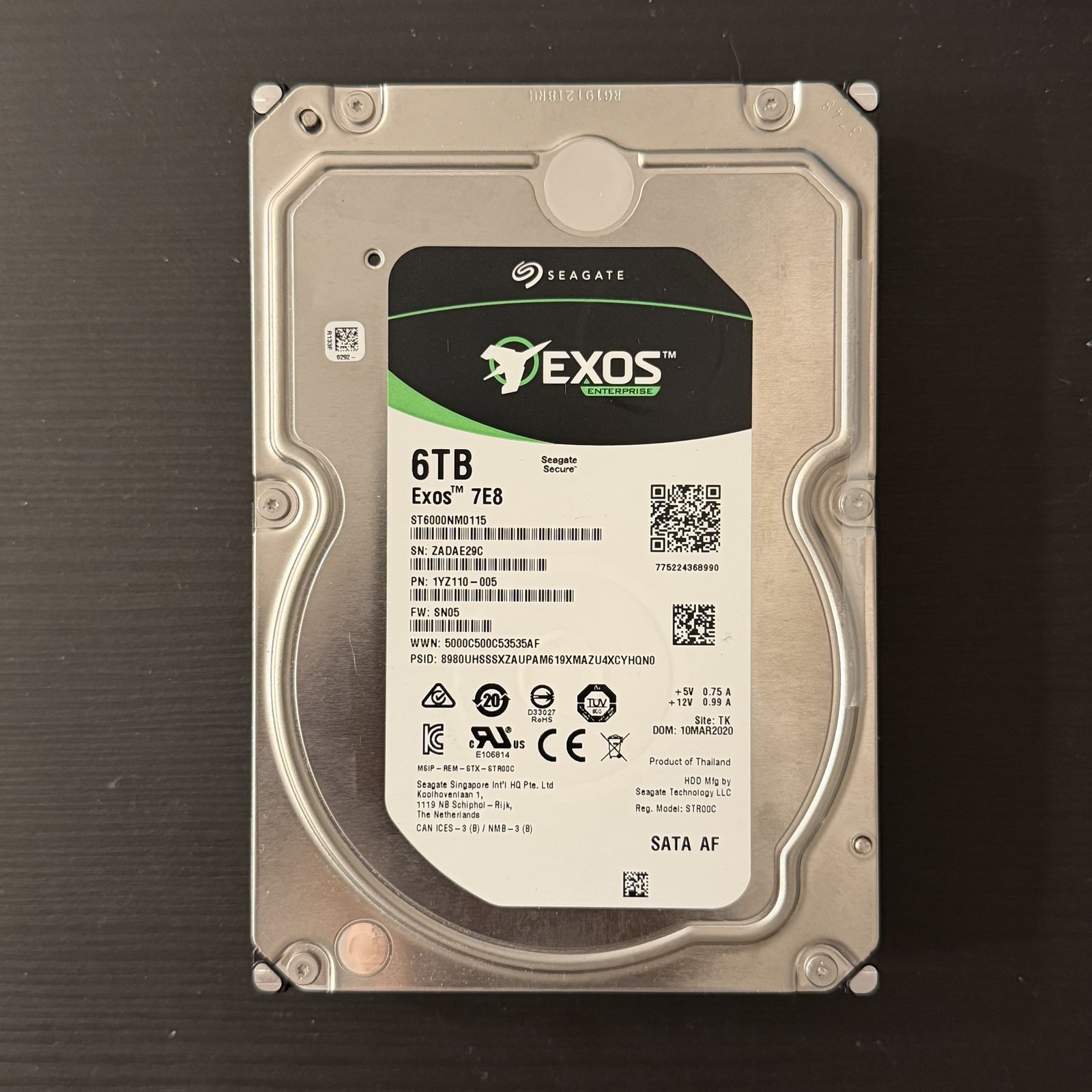 Seagate Exos 7E8 6TB SATA HDD ST6000NM0115 7200RPM Enterprise Tested