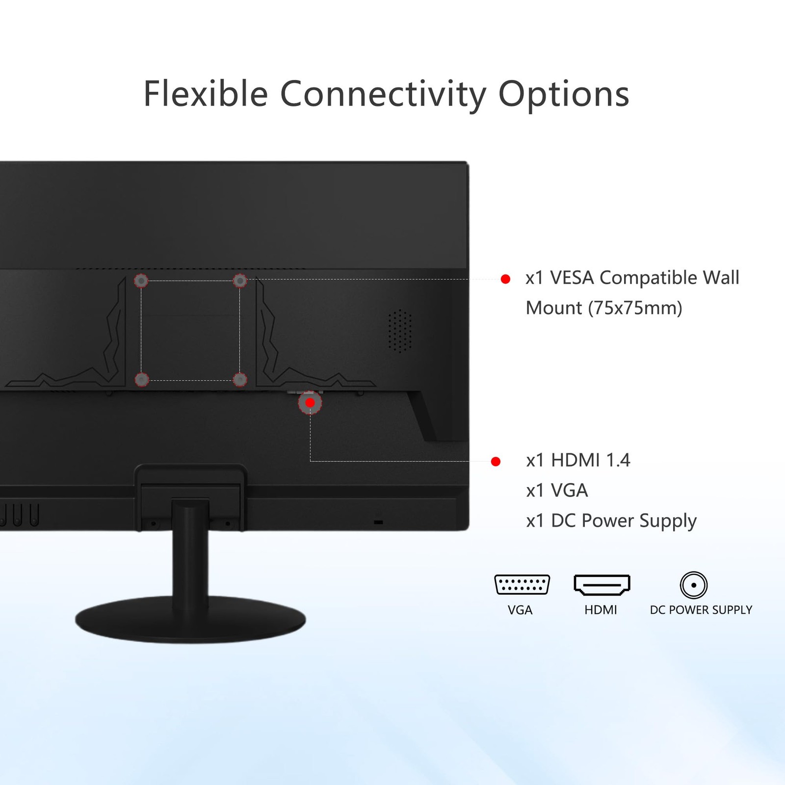20″ PC Monitor 1600×900 75Hz 5MS HDMI Monitor LED Viewing Angle 95° (Horizont…