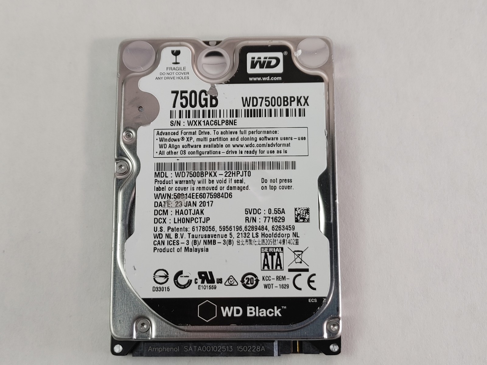 Western Digital WD Black WD7500BPKX 750GB 2.5″ SATA III Laptop Hard Drive