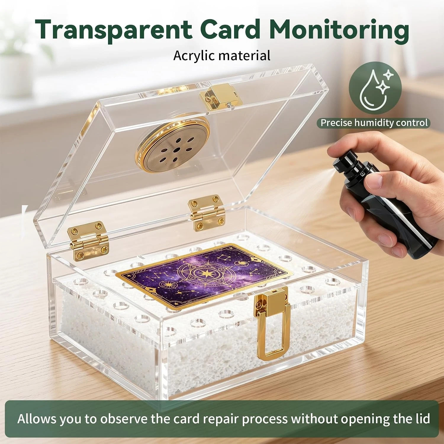 Card Cleaning & Flattening Kit, Complete TCG Restoration Kit with Acrylic Humido