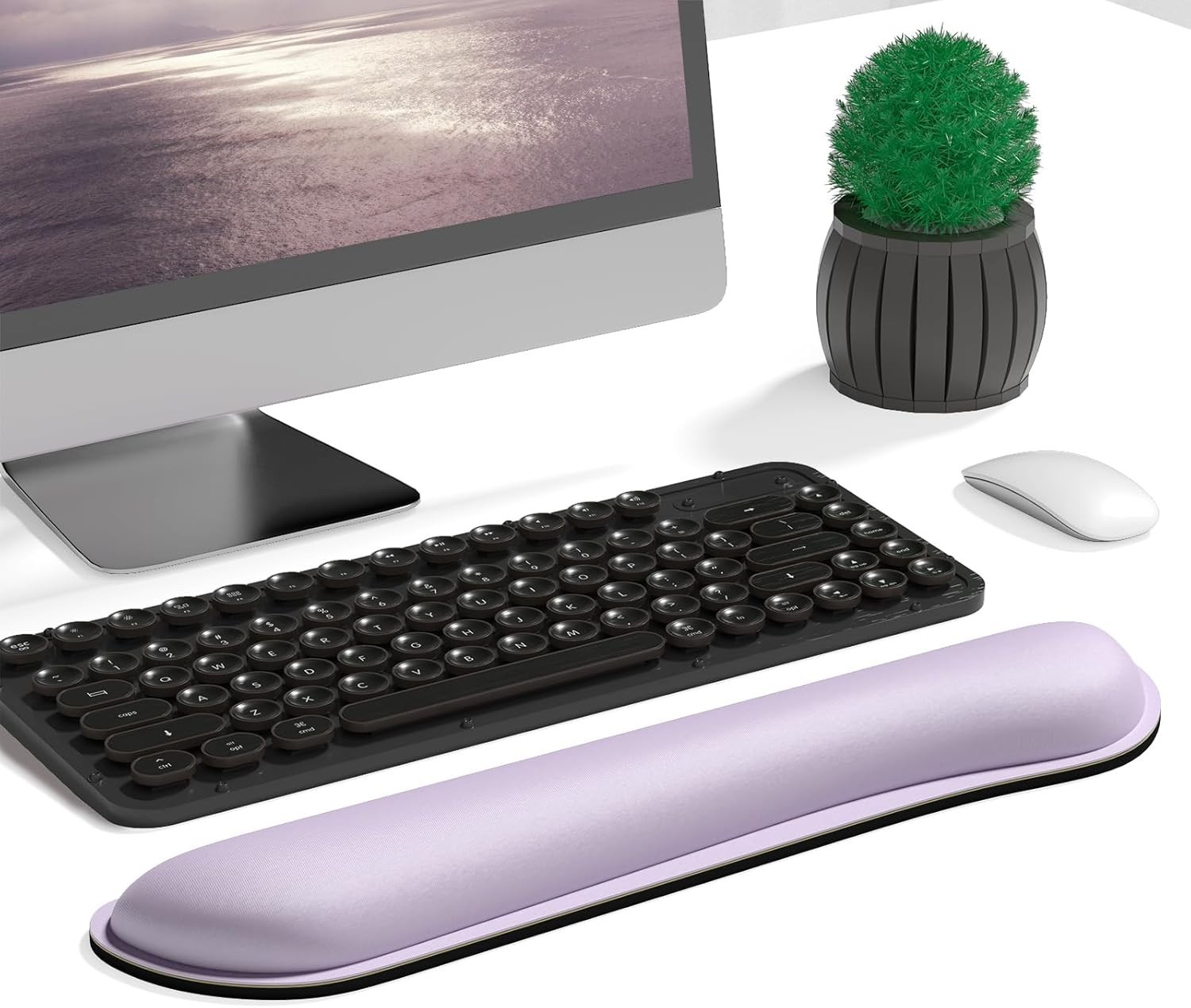 Non-Slip Ergonomic Wrist Support Cushion -Memory Foam 17×3.6in for Typing Relief