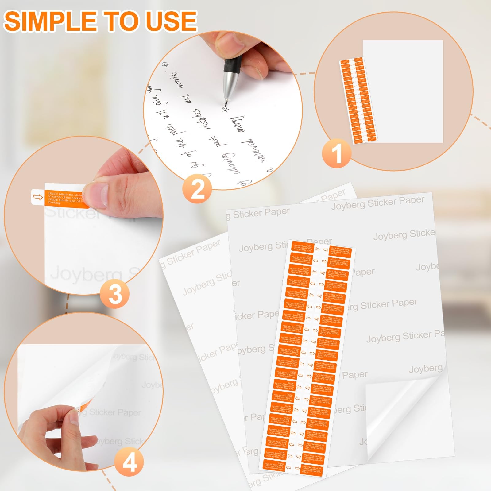 Printable Sticker Paper for Inkjet Printer, 40 Sheets 8.5″x11” Matte Sticker Pr