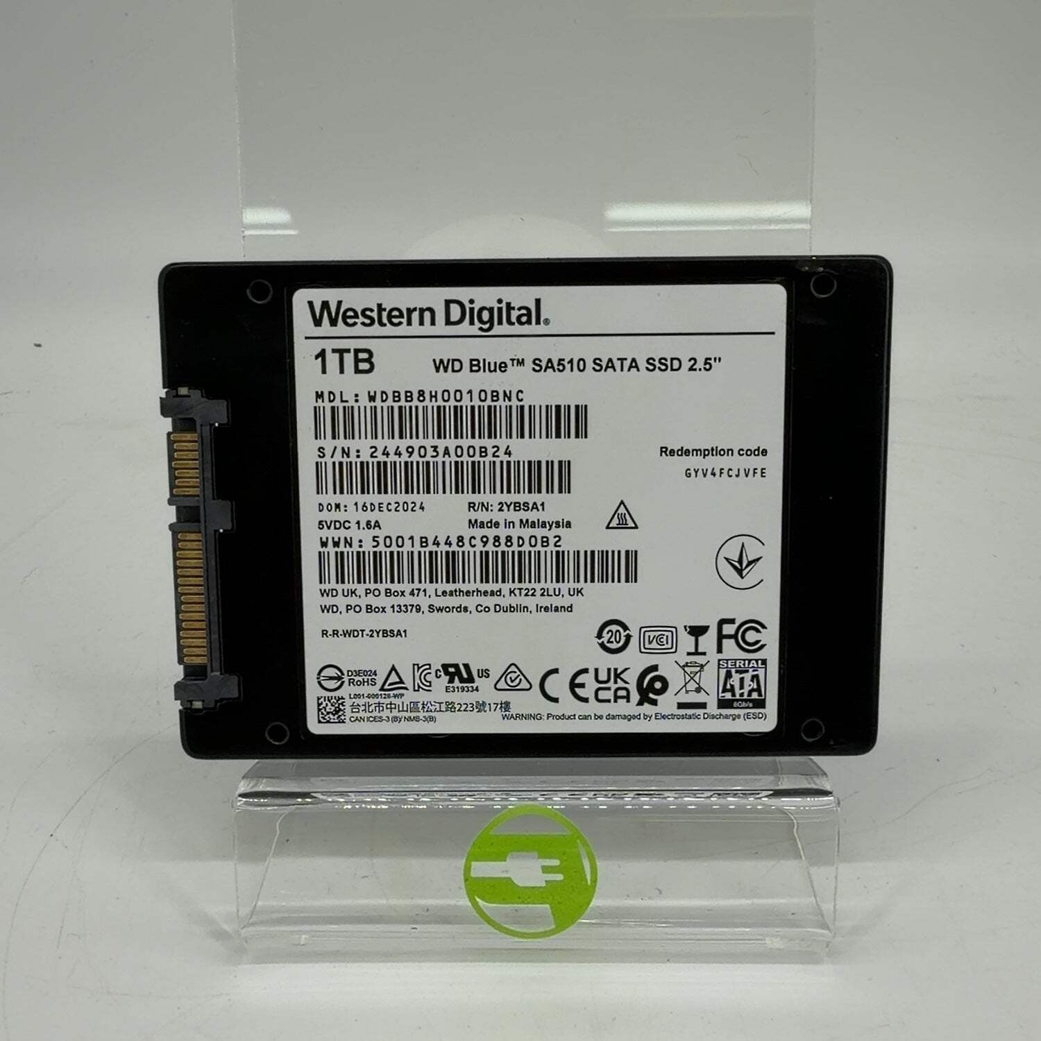 Western Digital WD 2.5″ Blue SA510 1TB SATA III 6Gbps SSD WDBB8H0010BNC