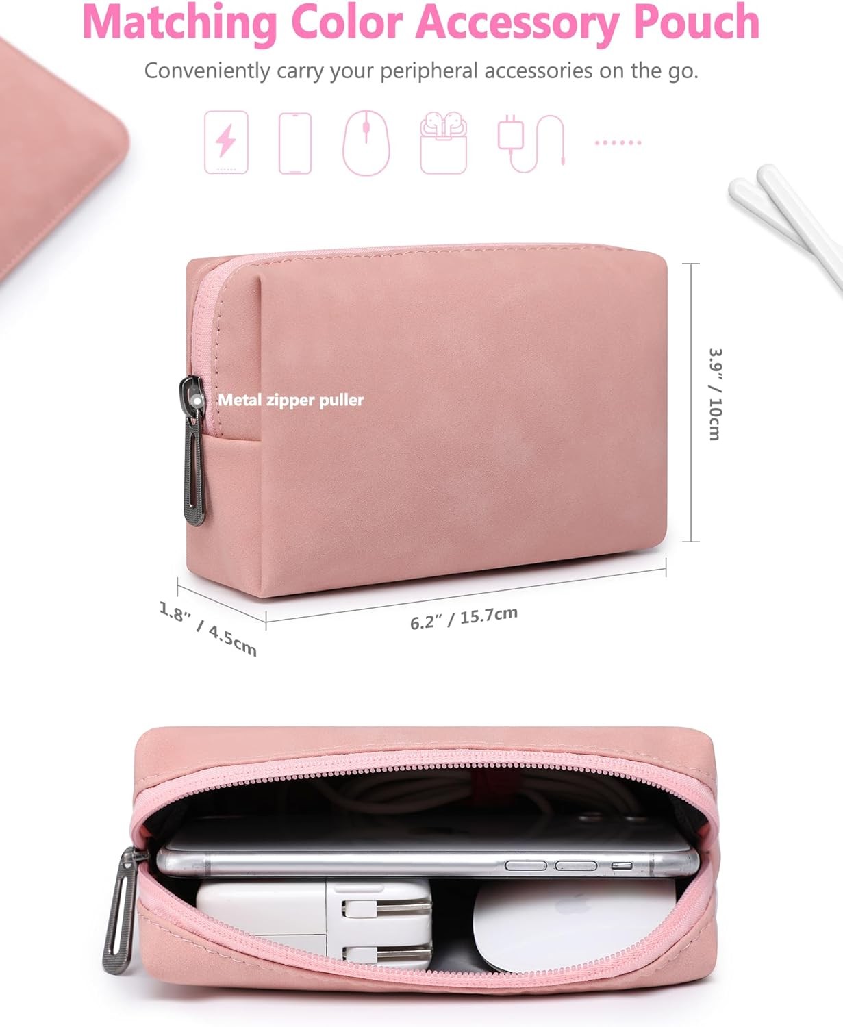 Pink Faux Suede Laptop Sleeve 15-16 Inch for MacBook Pro 16 M5/M4/M3/M2/M1 Max/P