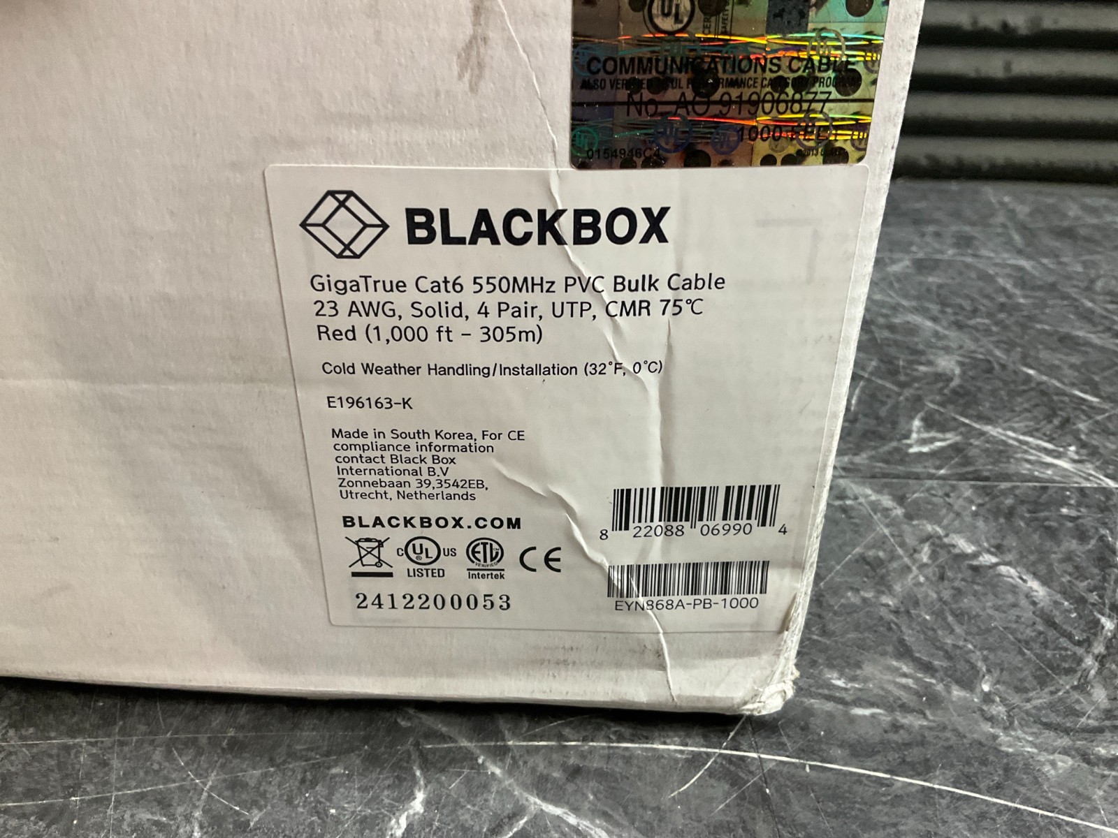 BlackBox Gigatrue 550 CAT-6 PVC Cable – 1000 feet red EYN868A-PB-1000 ❤️️ ✅ ❤️ ✅