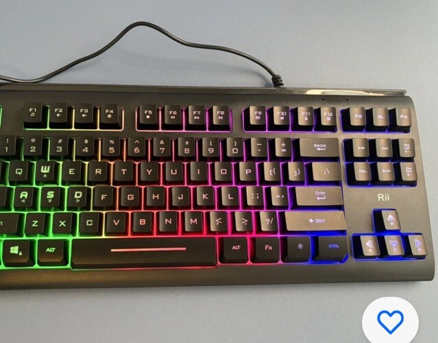 Rii Mixed Color LED Backlit Multimedia Gaming Keyboard RK104 New Open Box