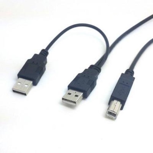 5x Dual USB 2.0 Male to Standard B Male Y Cable 80Cm for Printers Scanners NEW