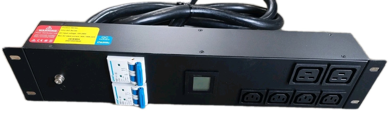 LCD Metered/Breaker PDU 6-50P 240V 50A (4) X C13 & (2) X C19 Crypto Mining
