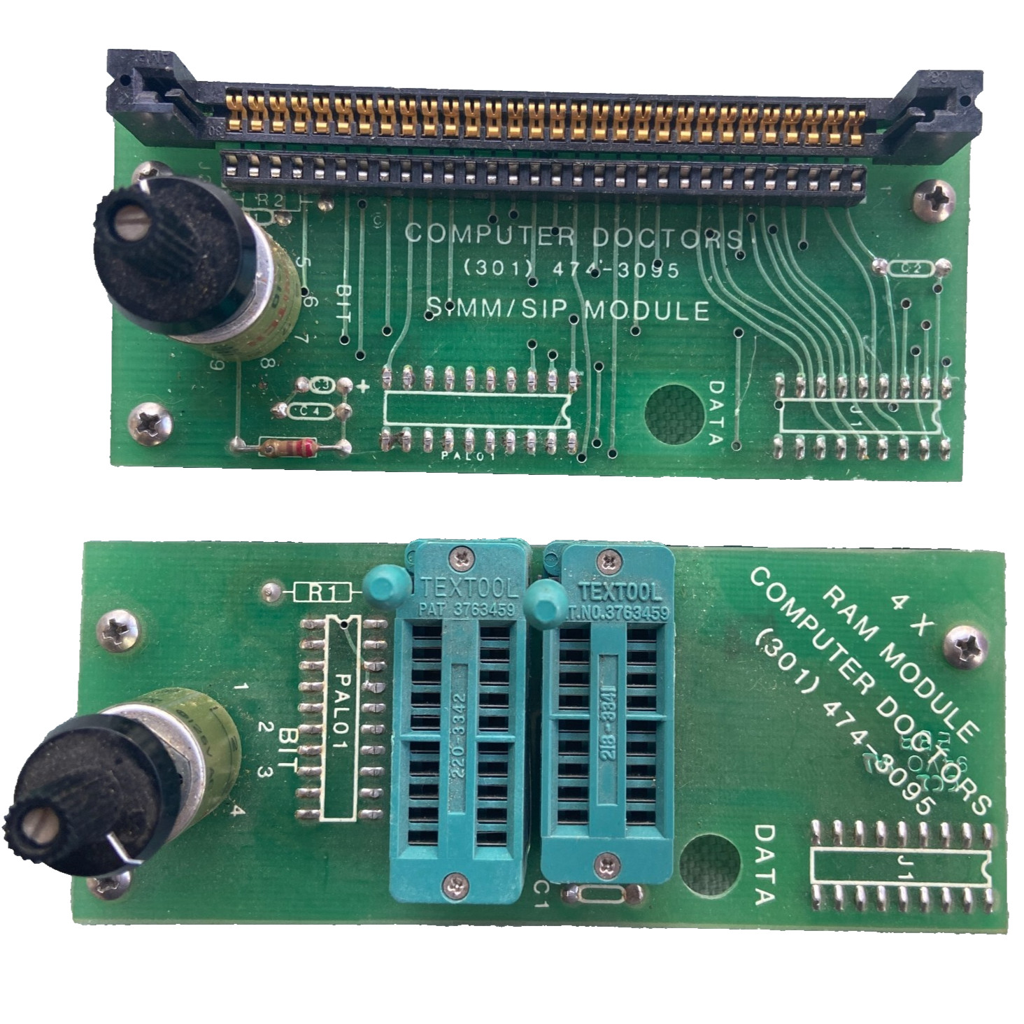 Computer Doctors Simm/SIP & 4X RAM Module Lot Textool Test Card Lot Vintage Bit