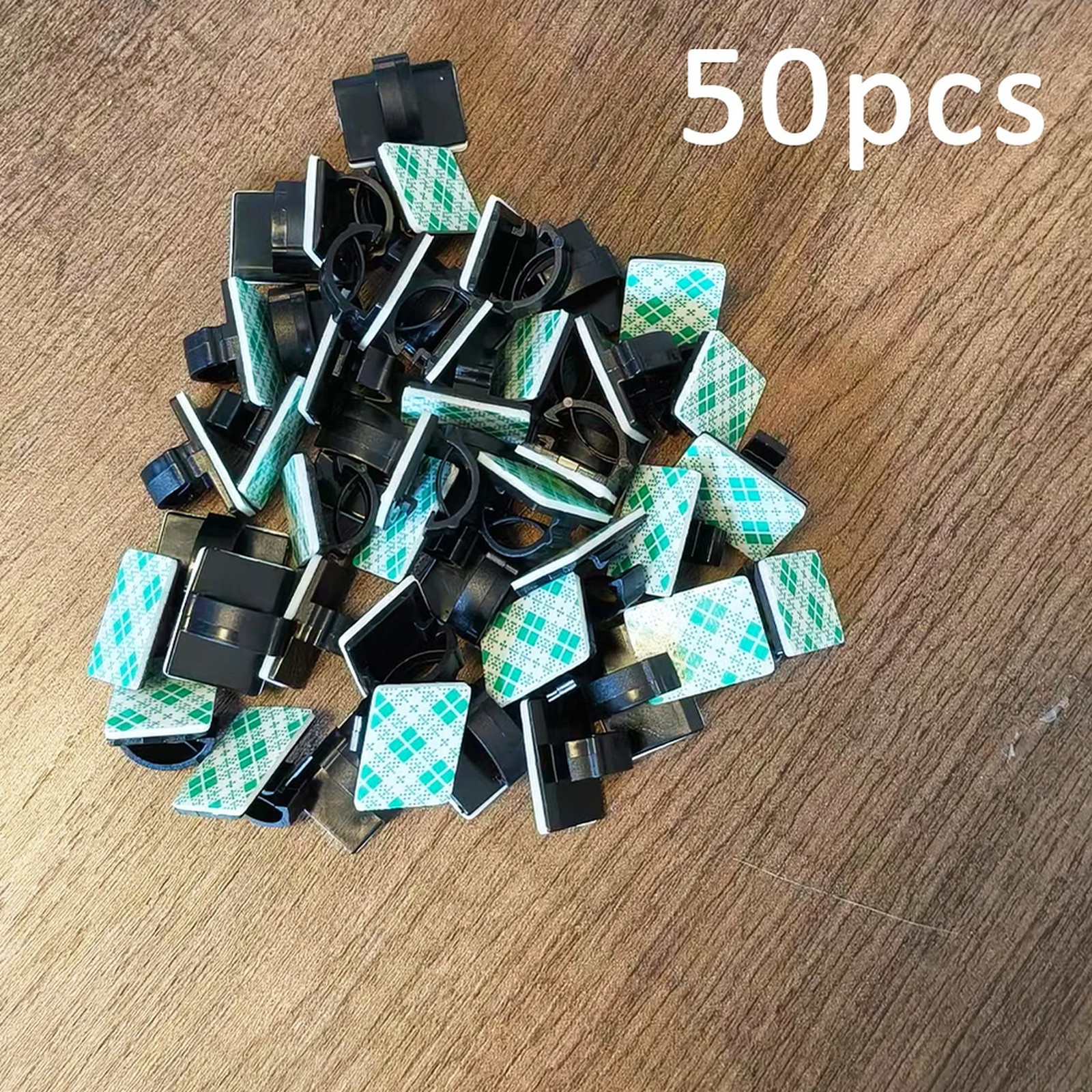 50-100pcs 0.75 x 0.55 in Double-sided Tape Cable Clips Adhesive Wire Holders
