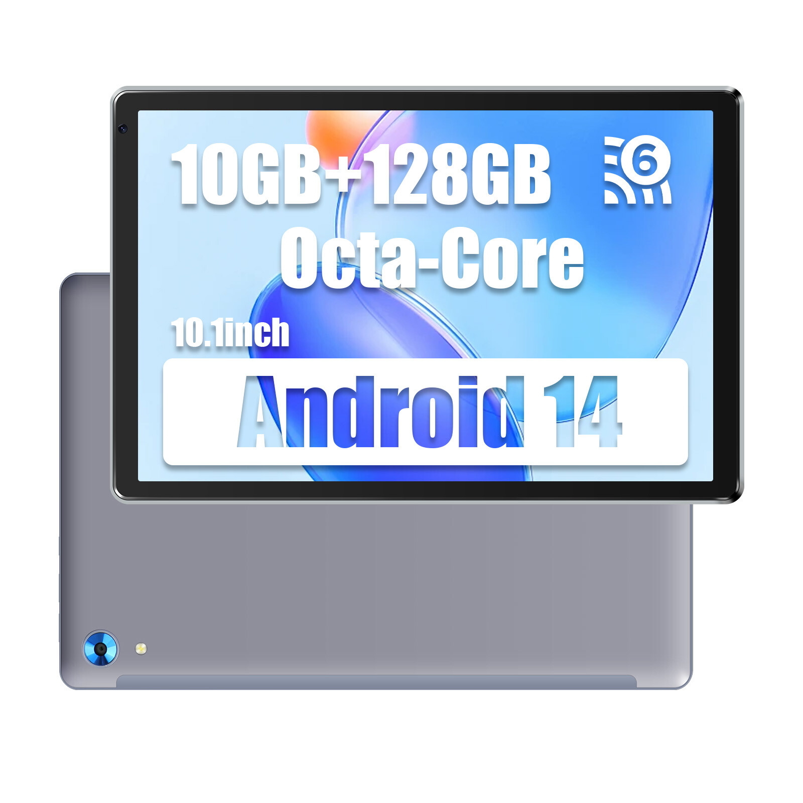 2025 10.1″ Android Tablet 10+128GB IPS Touchscreen Octa-core Processor Wi-Fi 6