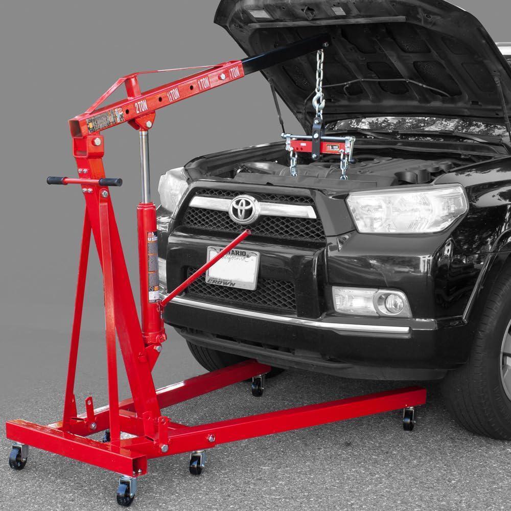 Heavy Duty Engine Hoist Leveler Cherry Picker Shop Crane Load Lift Tool 1500 Lbs