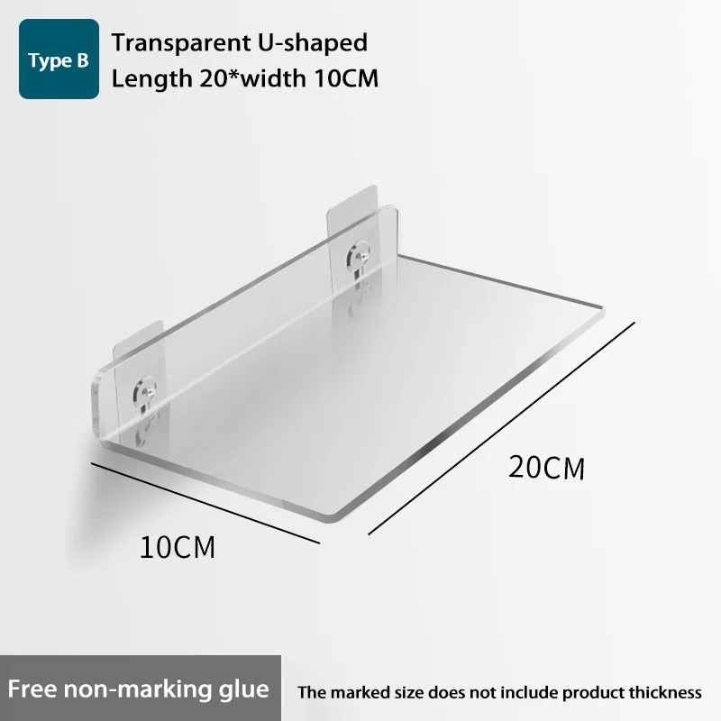 Self Adhesive Storage Shelf Wall-mounted Storage Rack Removable Bathroom Shower
