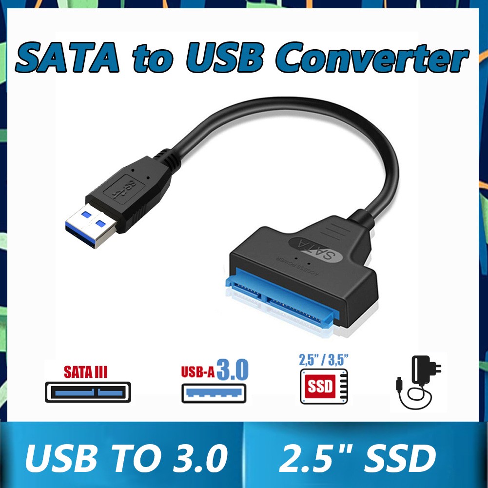 USB 3.0 to SATA III Hard Drive Adapter Cable 2.5″ SSD UASP SATA HDD to USB 3.0