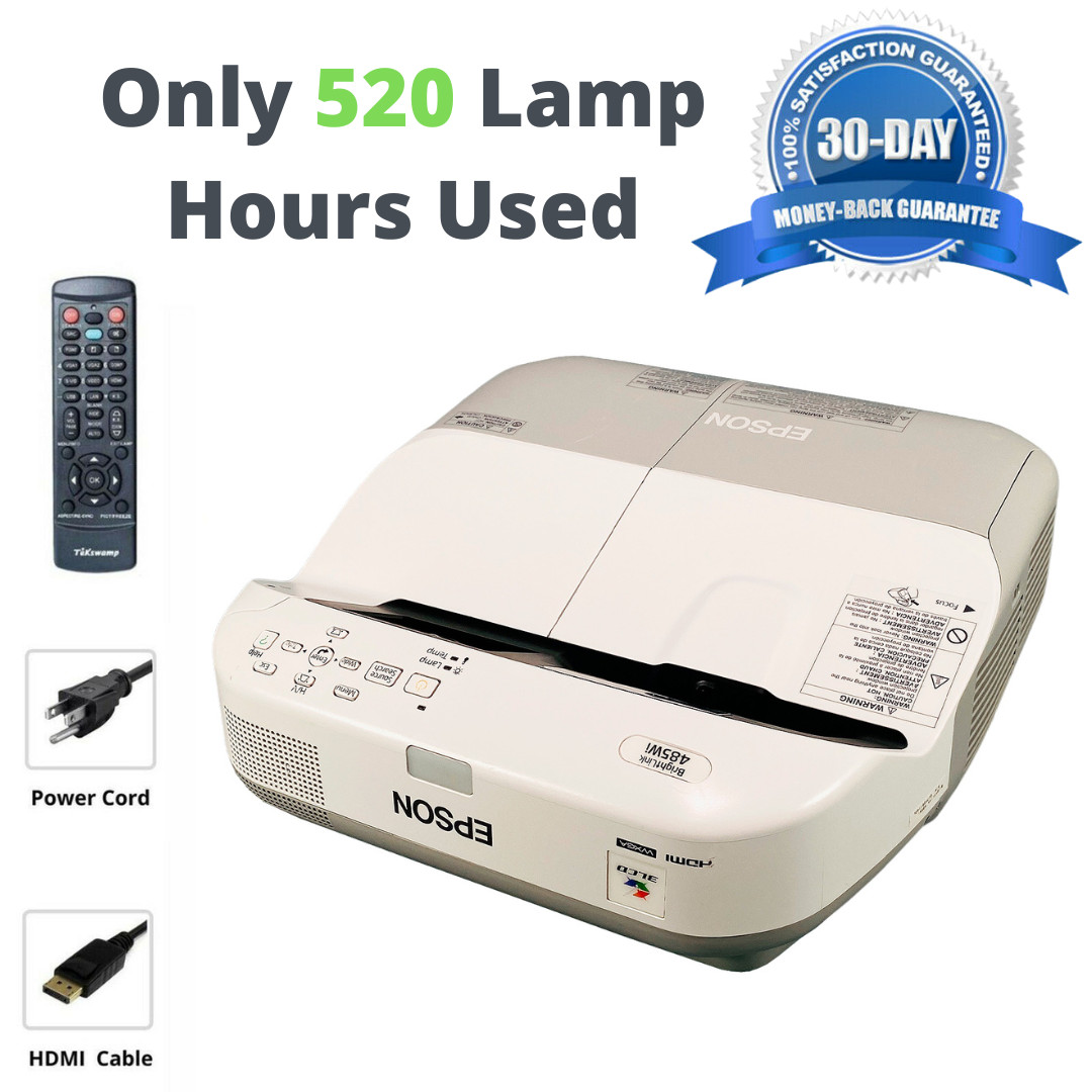 Epson BrightLink 485Wi 3LCD Ultra Short Throw Projector – Only 520 Hours Used!