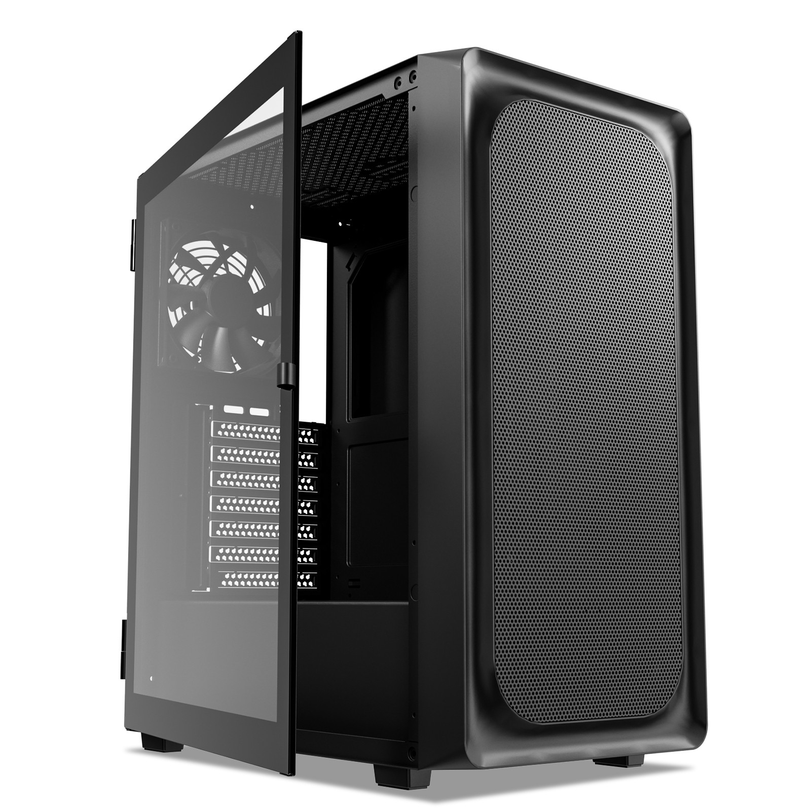 OPEN BOX DARKROCK EC2 Black Micro-ATX Mid Tower PC Case w/ x1 120mm Fan
