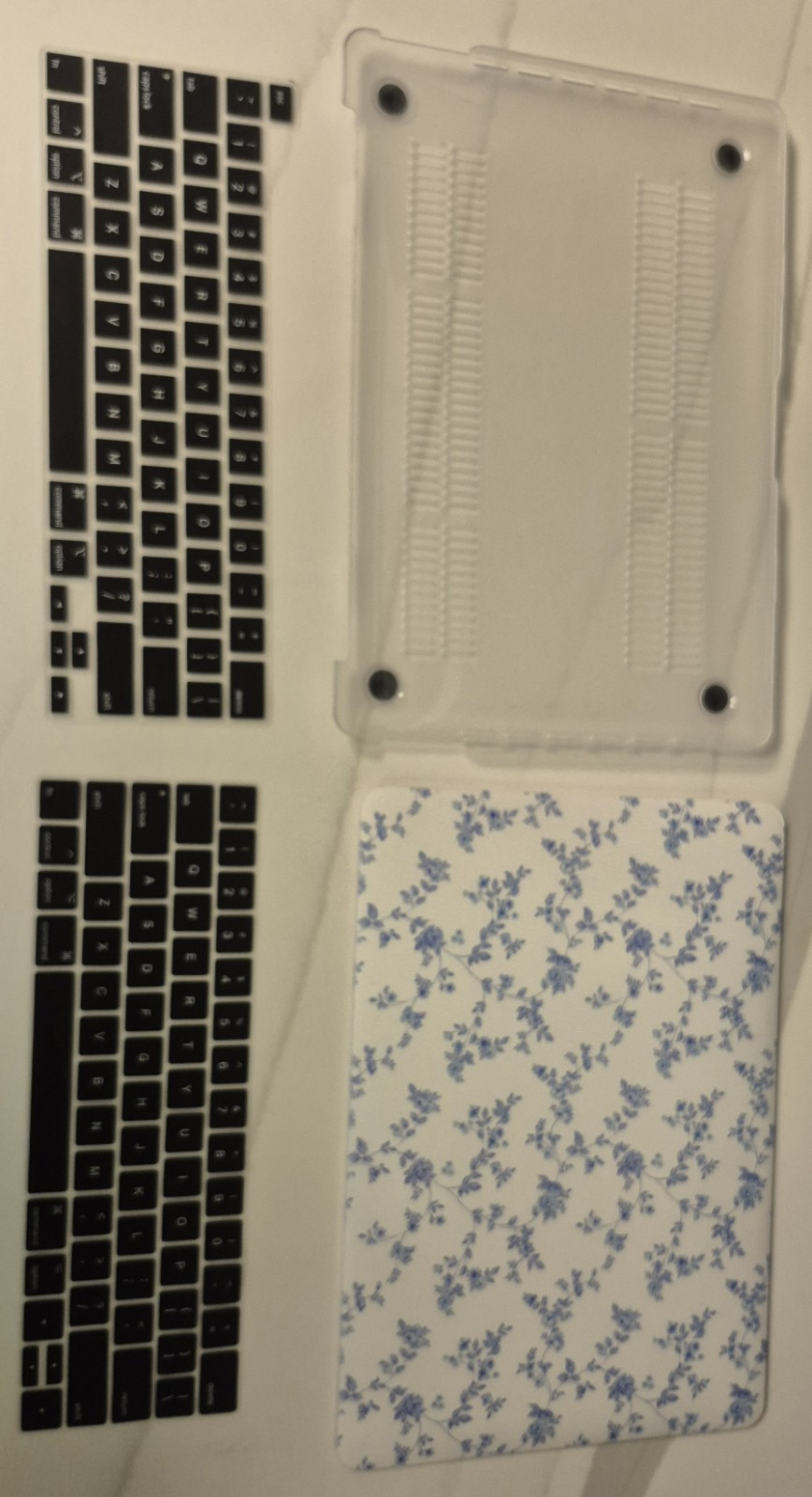 Floral Rigid Plastic Shell Case with Keyboard Cover for MacBook 13″