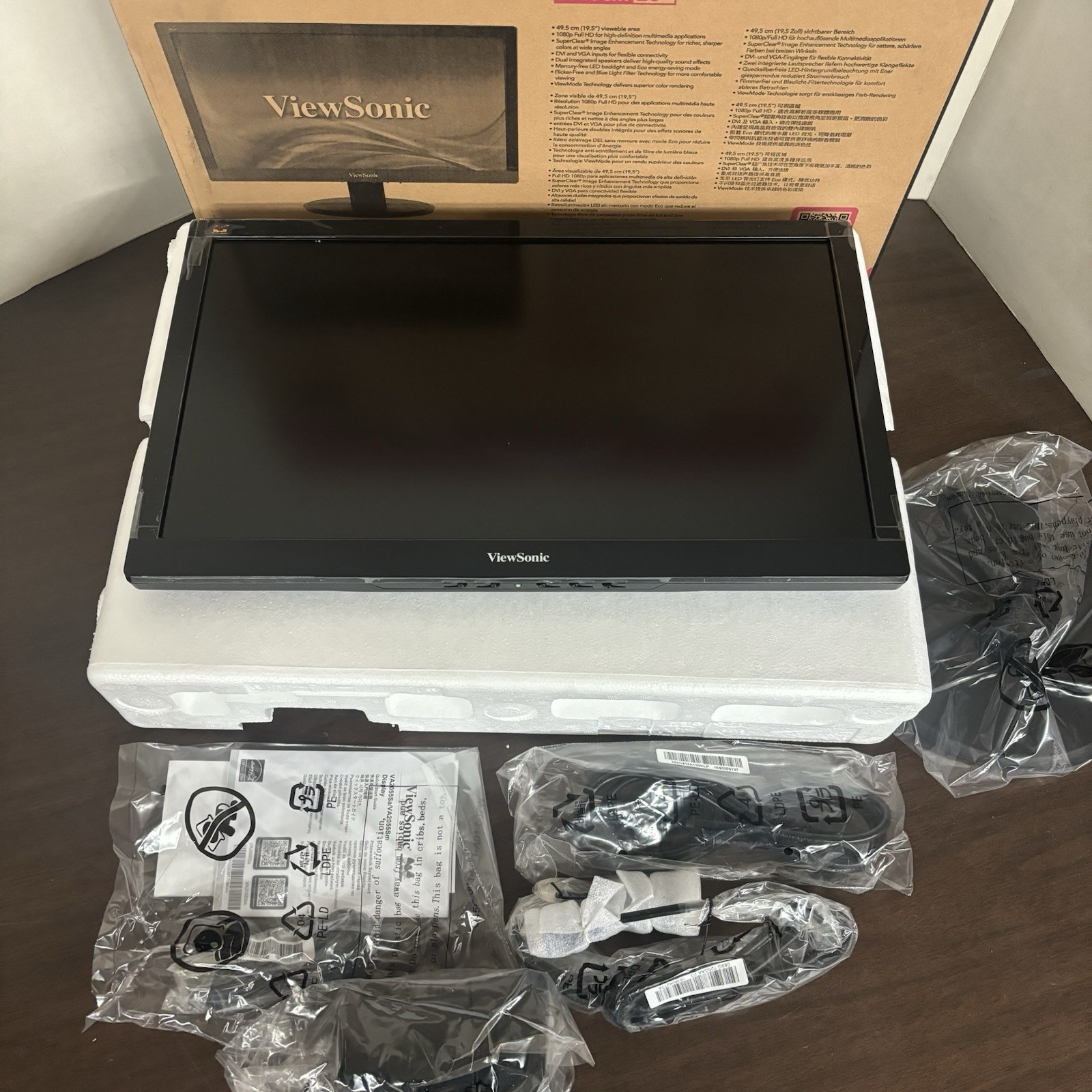 NEW ViewSonic VA2055SM 20 Inch 1080p HD LED Backlit Display Monitor