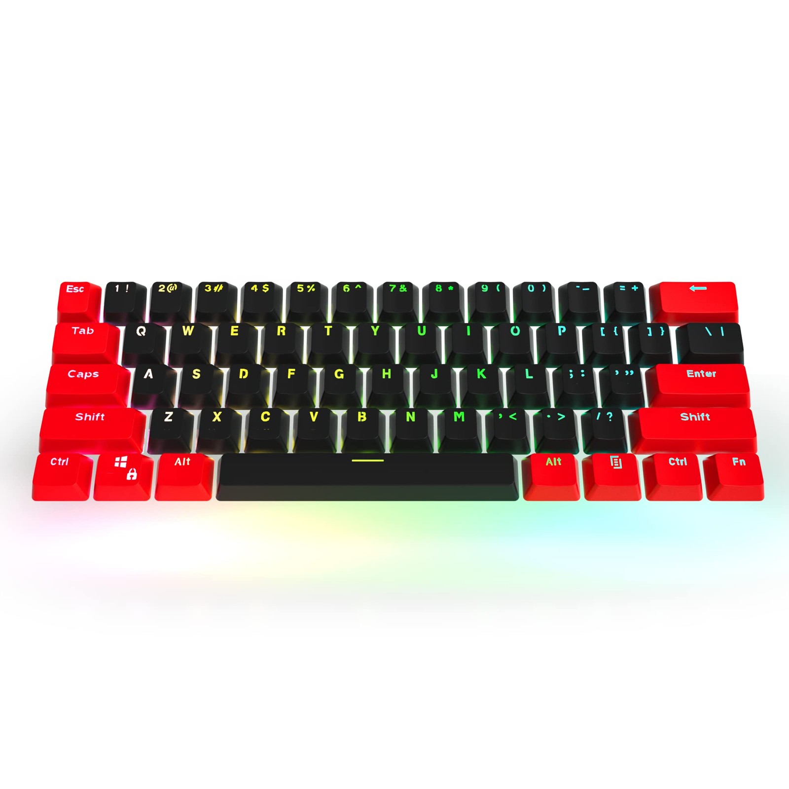 PBT Keycaps Red and Black Keycaps 60 Percent, OEM Profile Custom keycaps Set, Su